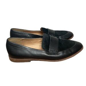 Madewell Alex Black Leather Suede Loafers 6.5M